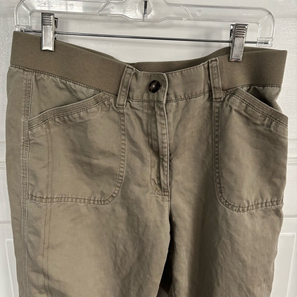 J. Jill Linen Blend Olive Pants